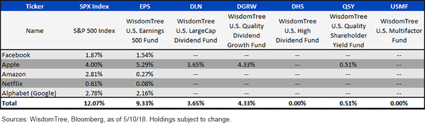 WisdomTree ETFs FAANG Exposure