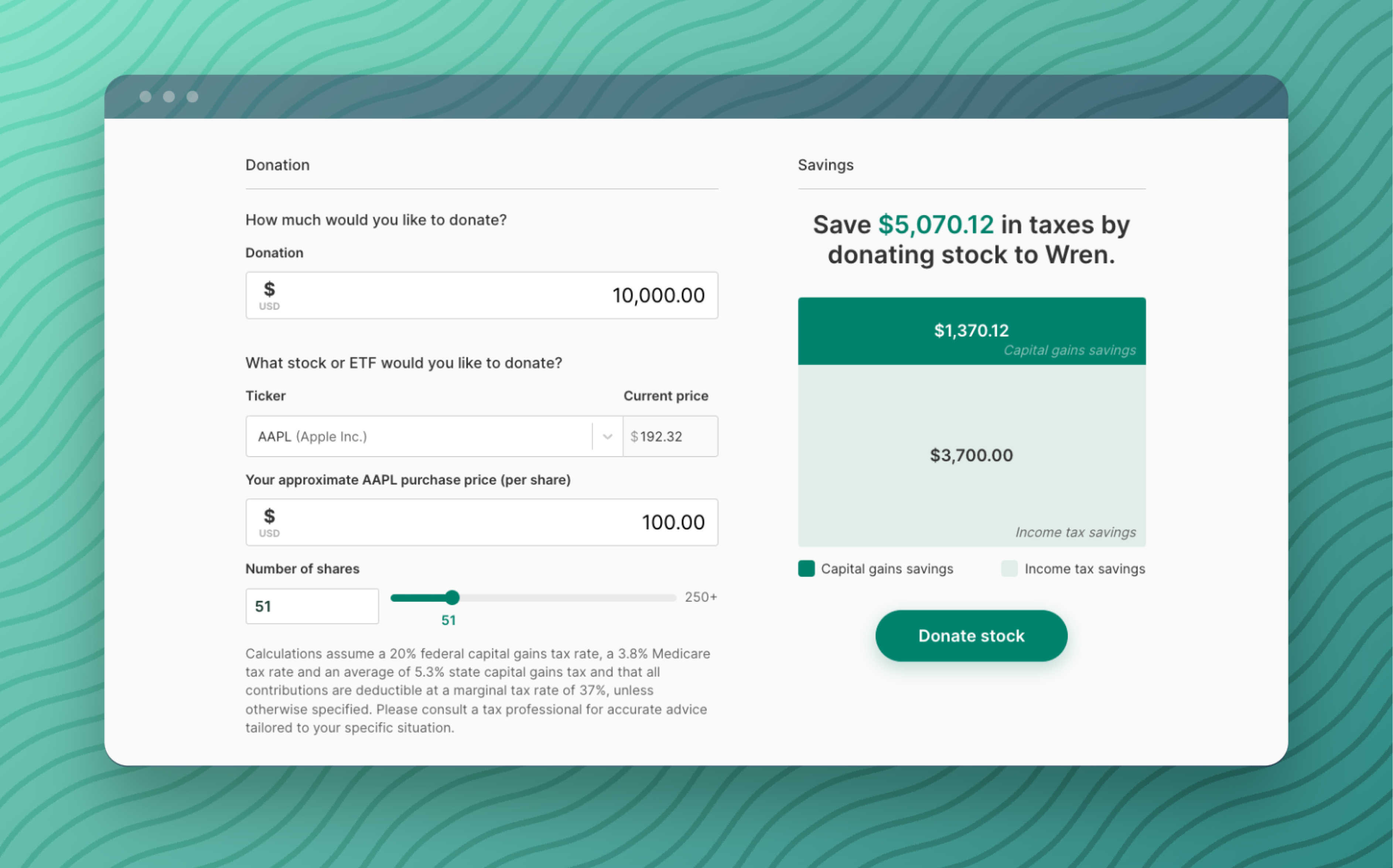 Wren Tax & Impact Calculator