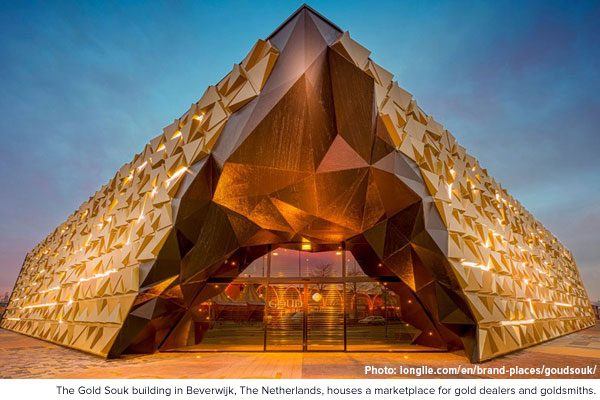 The Gold Souk building in Beverwijk, The Netherlands, houses a marketplace for gold dealers and goldsmiths