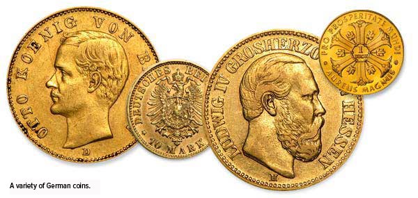 A variety of Germman coins